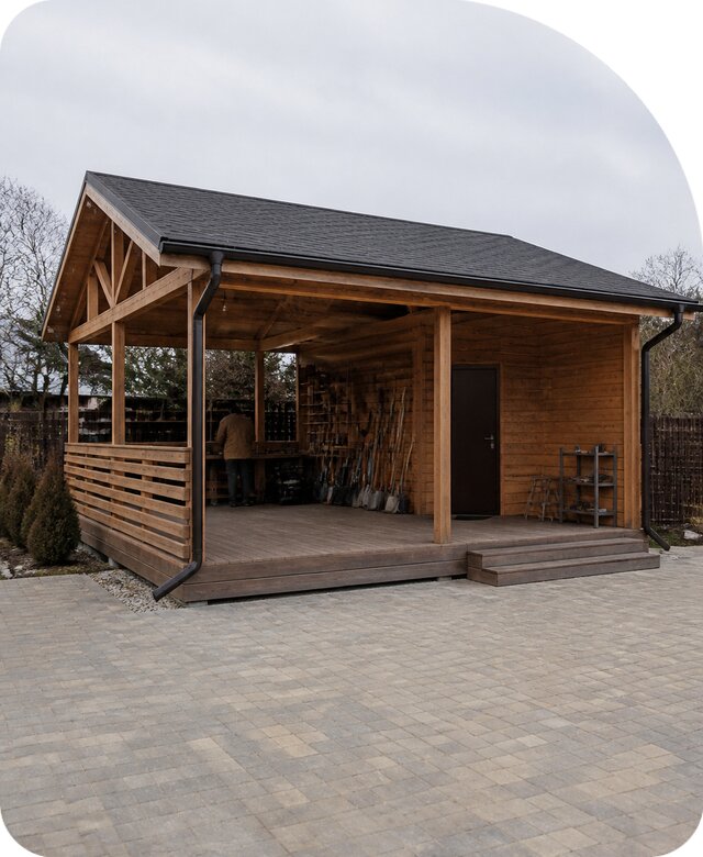 Хозблок с верандой в Юрге под ключ по цене от 374360 р. | РадиДОМА-Юрг